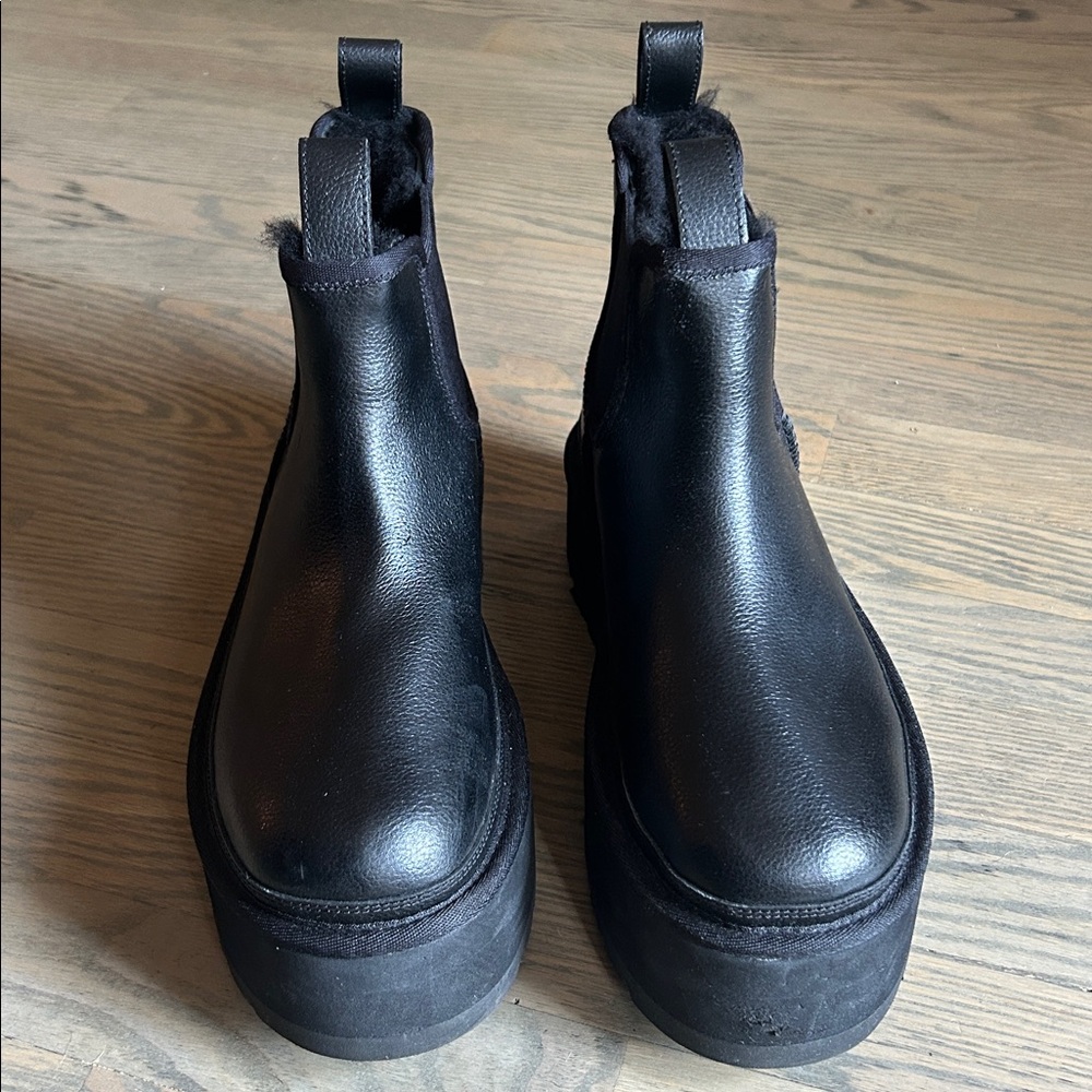 UGG Black Platform Chelsea Boots